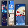 Bumper Case For Samsung Galaxy S22 Ultra S21 FE S20 Plus S10 Lite Phone Cover S10e S9 S8 S7 Silicone Funda Merry Christmas Capa