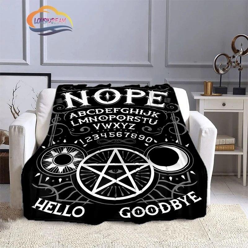 Satanic Gothic Witchcraft Blanket Ouija Board with Hands Occultism Flannel   Soft Four Seasons Portable Camping