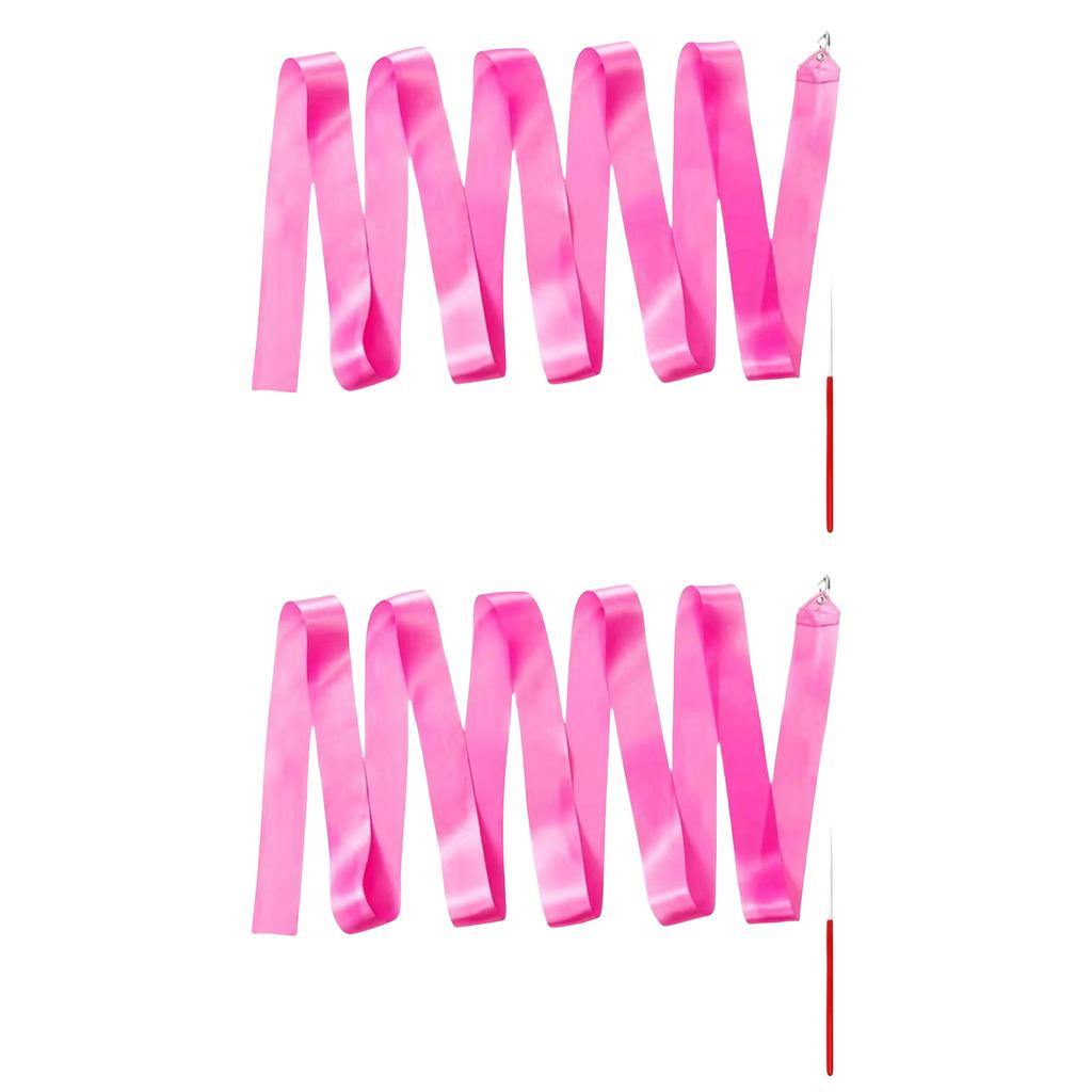 2Meters Colorful Gym Ribbon with Twirling Rod Ribbon Wand for Artistic Dancing Dance Ribbons Gymnastics Ribbon for Kids