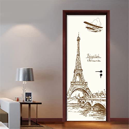 3D Door Stickers Decor Removable Kids Teens Colored Pebbles Door Murals Wallpaper Waterproof Removable Art Door Decals