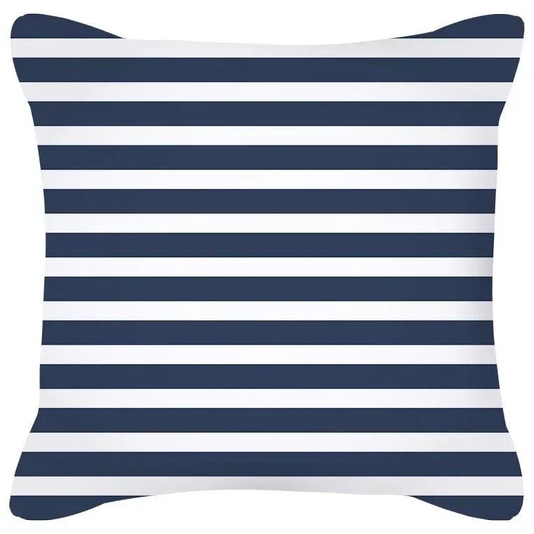 Pillowcase Navy Blue Geometric Pattern  Decorative  Home