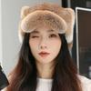New Rabbit Fur Cat Ear Hat Men's and Women's Autumn and Winter Fur Cap Fashionable Versatile Warm Couple