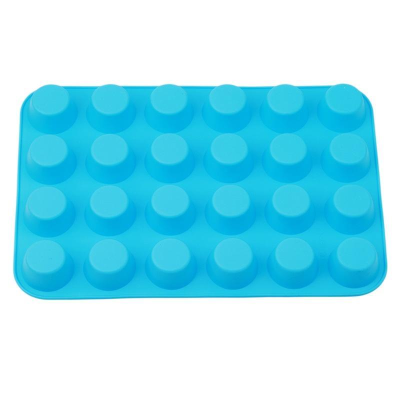 Hanyu Silicone Muffin Cupcake Baking Pan Set Blue Top Home Rubber Trays Molds