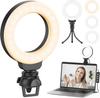 Ring Light with Tripod and Clamp, 4-inch Video Conferencing Light, Selfie Ring Light, LED