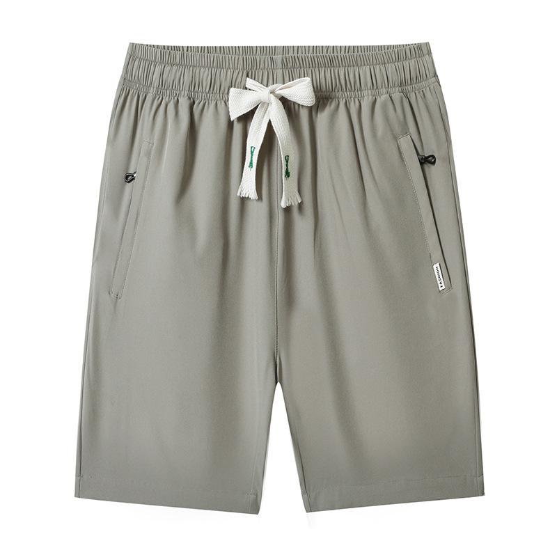 Спортивные шорты для лета, тонкие, дышащие, быстросохнущие, свободные, для бега, из ледяного шелка, повседневные бриджи, мужские пляжные шорты больших размеров