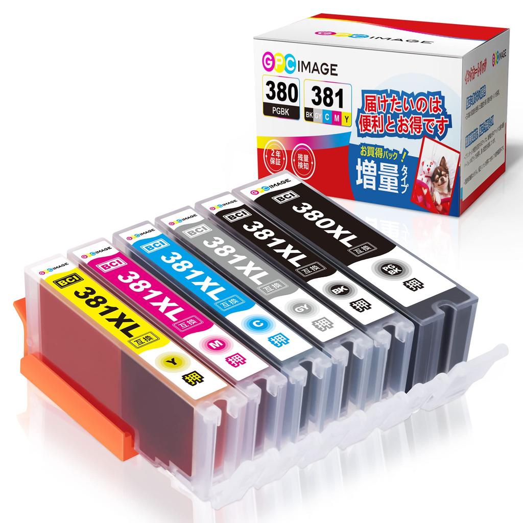 GPC Image Compatible Ink Cartridge 6 Color Set Large Capacity Type Canon Compatible Ink Cartridge 381 380 Compatible Ink TS8130 TS8230 TS8330 TS8430