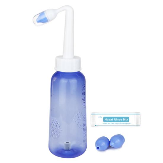 300ml Neti Pot Sinus Rinse Bottle Kit with 40 Salt Packets Nose Wash Cleaner Pressure Irrigation Neti Pot for Kids Adults