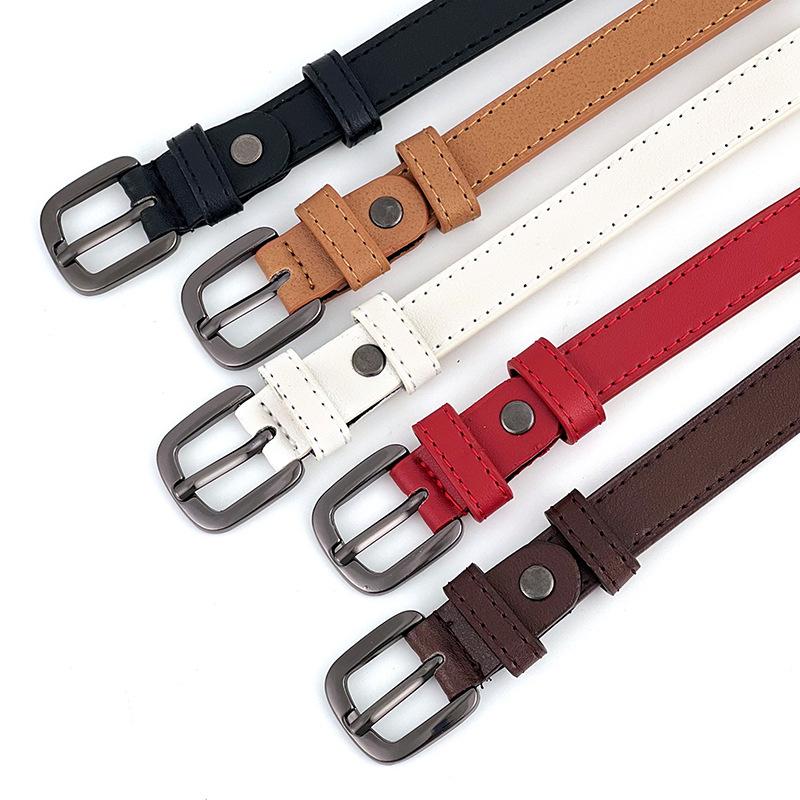 Womens Cowhide Trendy Belt With Alloy Buckle For Daily Office And Casual Outfits