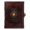 Leather Diary for Men & Women with Semi Precious Stone & Antique Buckle Lock