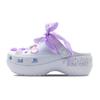 Classic Platform Clog Wisteria Ribbon Tanabata Limited Fashion and Comfort Hole Shoes Women's Purple