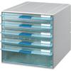 Kokuyo Letter Transparent 4 Shallow 1 Deep Case, Drawer, A4, Drawers, Drawer, LC-UNT605M