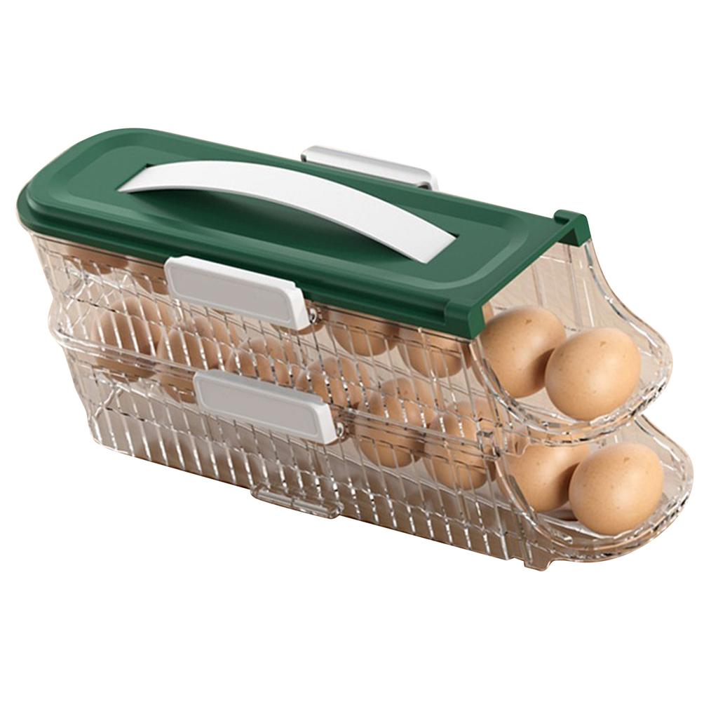 Refrigerator Egg Container Easy Access Space Saving Transparent Fridge Side Door Egg Storage Box