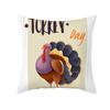 Autumn Harvest Thanksgiving Cushion Cover New Arrival Turkey Pumpkin Peach Skin Printed Cushion