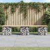 VidaXL Design Gabion Garden Bench 203x44x42 Cm Solid Pine Wood 834341