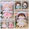20CM Doll Clothes Multicolor Doll Headwear Dress Set Gift Miniature Dress Suit Cotton Stuffed Doll