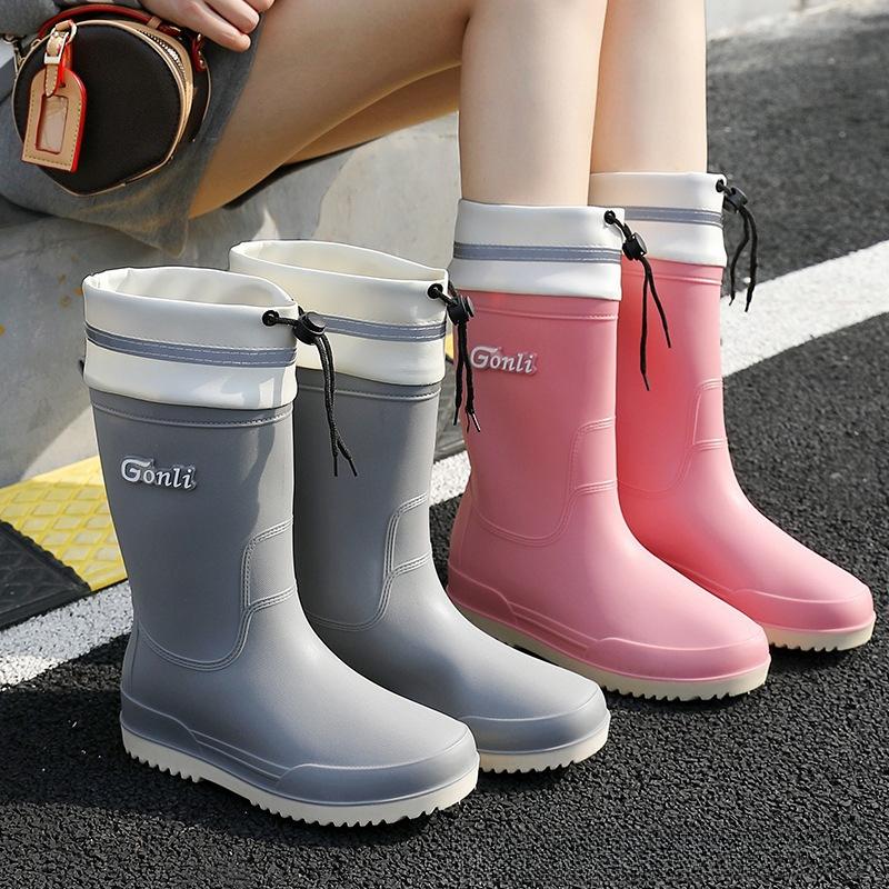 Women's Medium Tube Adult Fashion Non-slip Rain Boots