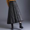 Winter Women's Windproof Down Skirt High Waist Casual Long Skirt for Women Thick Warm Female Padded Black Skirts