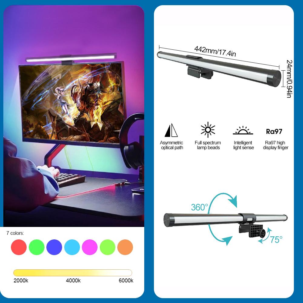Monitor Light Bar Desk Lamps Led Bar Computer Screen Hanging Light Backlight Stepless Dimming Eye-CarCare USB Table Lamp