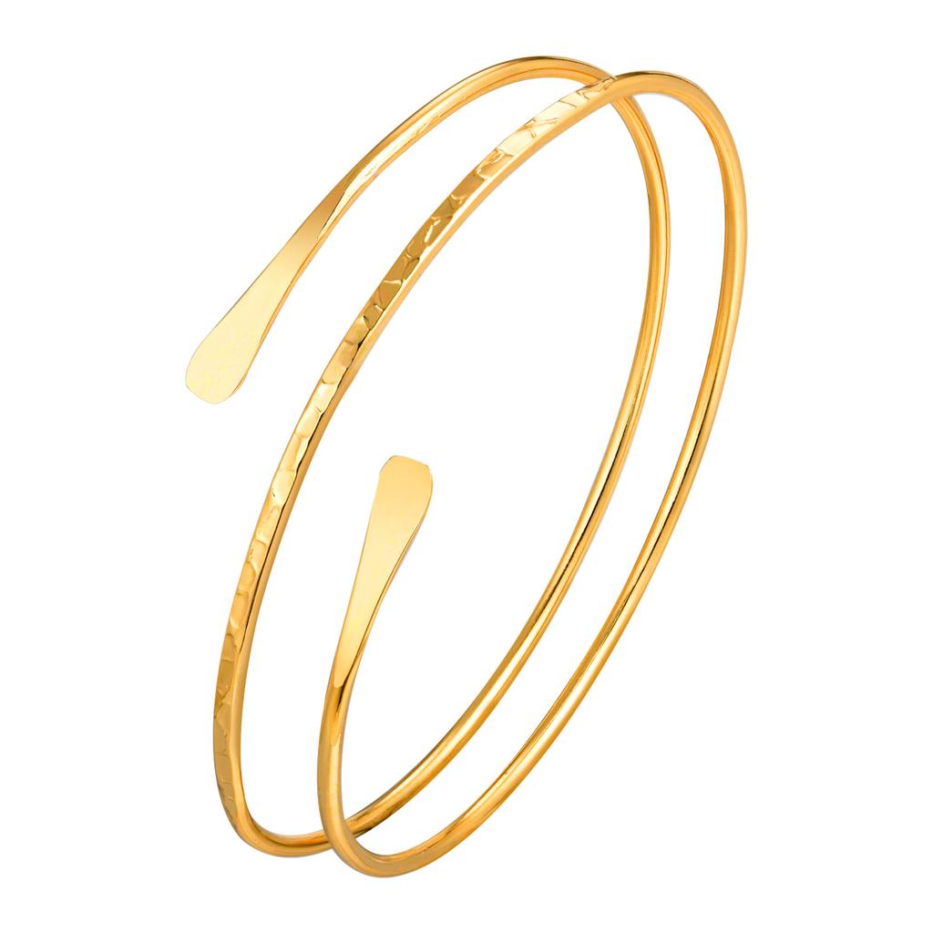 Upper Arm Cuff Bracelet for Women Minimalist Gold Plated Armband Statement Party Armlets Jewelry