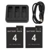 Battery Replacement for Osmo Action 3 4 Camera 3 Slots Quick Charger 2PCS 1800mAh Battery Type C Cha