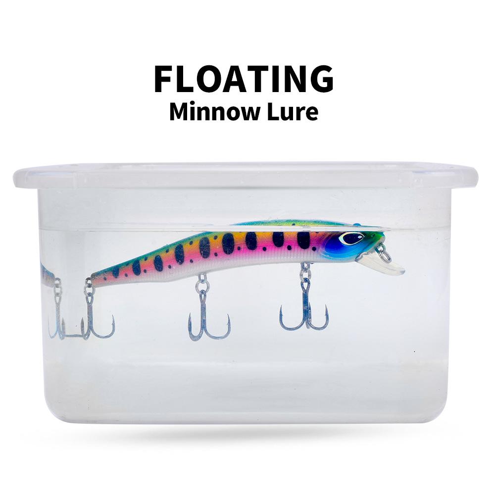 Floating Minnow Lure Bait 15cm/19cm Plastic Biomimetic Bait for Freshwater Sea Fishing, Perch with Upturned Mouth