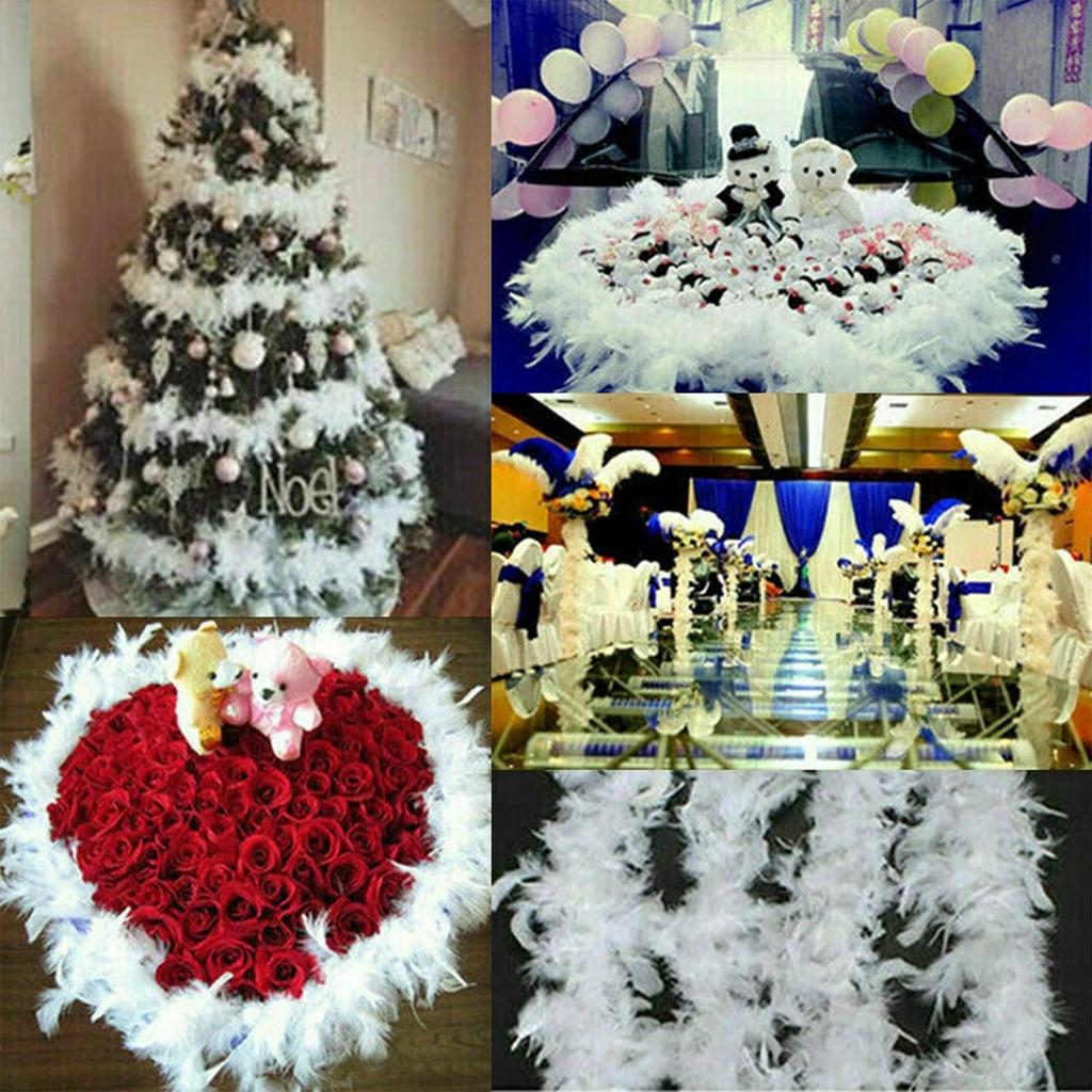 5-Pack Christmas Tree Decoration Feather Strips Christmas Wedding New Year Decoration Christmas Plush Color Strips 2M