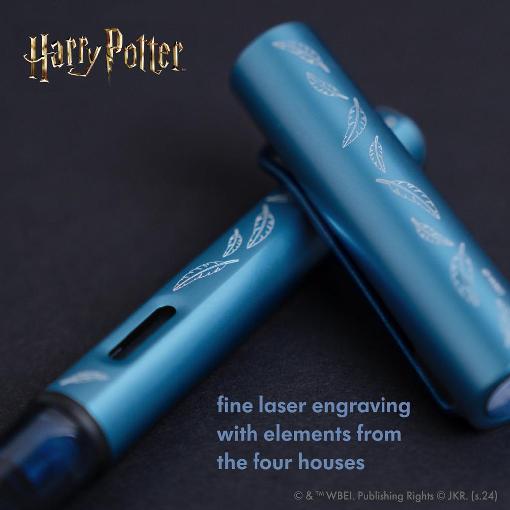LAMY Harry Potter Slytherin Special Edition Fountain Pen with House Engraving EF Size Steel Nib Lightweight Aluminum Body Includes LAMY T 10 Blue