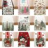 Christmas Table Flag Polyester Printed Festive and Joyous Kitchen Table Tablecloth Living Room Entrance Hall Tablecloth