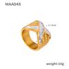 Light Luxury Geometric Diamond-encrusted Ring Wide Version Couple with The Same Titanium Steel Multi-texture Ring Jewelry