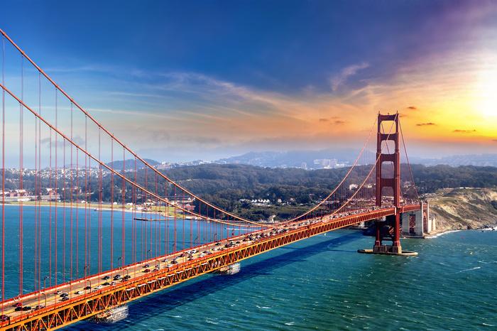 Photomural Golden Gate Bridge In San Francisco Structural Vinyl 360x240