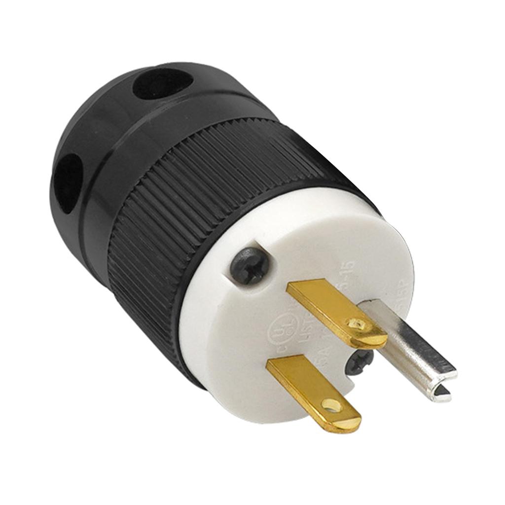 Industrial 125V US Power Plug Connector Water Resistant Designs Suitable for Larger Cords & Electrical Home Workshop Use