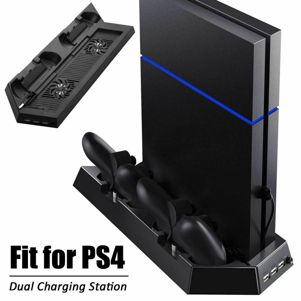 Vertical Stand for PS4 Slim / PS4 with Cooling Fan for Playstation 4