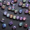 Crafts Beads for Jewelry Making Loose Earrings Bracelet Pendants 8mm DIY Part Resin Czech Crystal Cube Square Faceted 20pcs/bag UV Plated