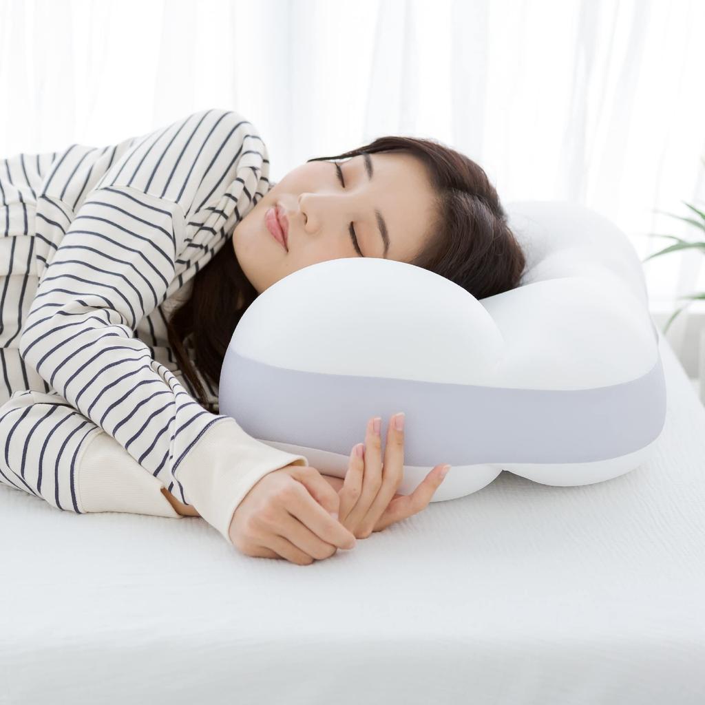 Moripiro Luxury Buried Pillow, Gray, 55cm X 35cm, Extra Small Micro Beads, Cotton, Suitable for Side, Back, and Stomach Sleepers, 3D Structure,