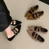 Fashion Vintage Versatile Women's Mary Jane Shoe 2025autumn New Style Woman Pointed Flat Casual Shoes Comfor Non Slip Women Leather Shoe