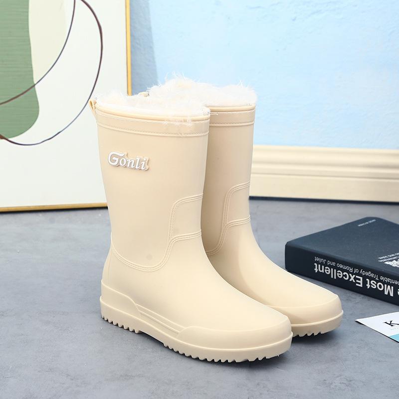 Women's Medium Tube Adult Fashion Non-slip Rain Boots