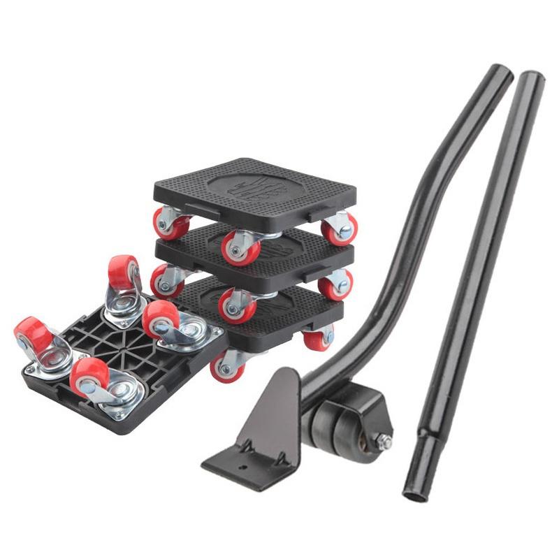 6 Pcs Furniture Moving Transport Roller Set Removal Lifting Moving Tool Set Wheel Bar Mover Moving Heavy Stuffs Device Hand Tool