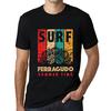 Men’s Vintage Tee Shirt Graphic T Shirt Surf Summer Time FERRAGUDO Deep Black