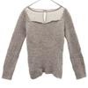 FRAY I.D Long Sleeve Shear Docking Sweater F Beige Knit Women Used