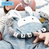 Hot Sale Custom Personalized Name Handmade Pacifier Clip Holder Silicone Dinosaur Pacifier Chain Baby Teether Teether Chain Gift