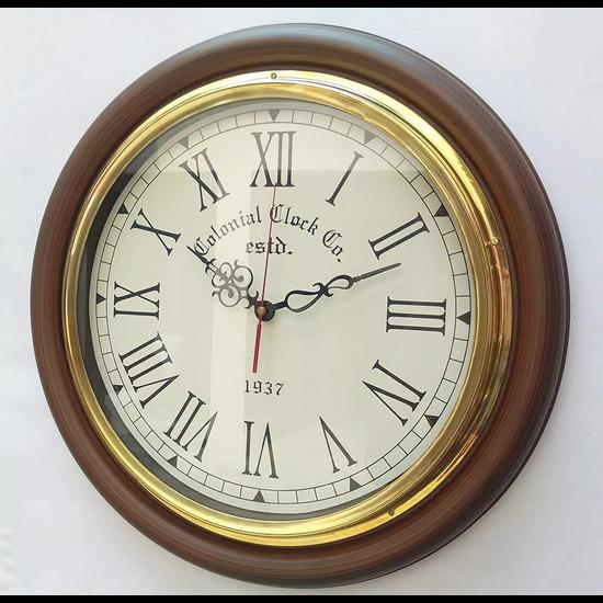 16" Vintage Nautical Wooden Franklin Murphy Oxford Style Wall Clock Home Décor