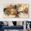 Modern Canvas Poster Oil Painting Abstract Texture Brown Yellow Leaf Wall Home