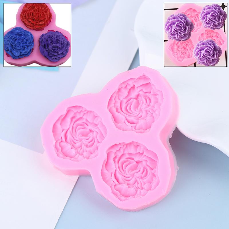 3D Peony Shape Silicone Mould Flowers Handmade Soap Molds Cake Decorating Tools