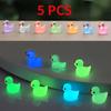 5PCS Mini Luminous Resin Ducks Glow In Ornament Tiny Ducks for DIY Fairy Garden Micro Landscape Potted Decoration