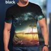 Men Aurora Sky 3D Printing Tee Shirts Casual Fashion Short Sleeve T-shirt