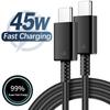 5A 45W Dual USB C Super Fast Charge Cable for Samsung S22 S23 S24 Plus Note 20 Ultra A53 A54 A55 PD Quick Charging Data Cord