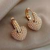 2024 Popular Celebrity Style Creative Earrings Sweet Pearl Peach Heart Love Korean Earrings Woman Fashion Luxury Jewelry