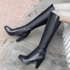 Fashion 2025 Fashion High Heels Women Knee High Boots Pu Leather Office Ladies Dress Shoes Spring Autumn Boots Woman Big Size 34-43 63