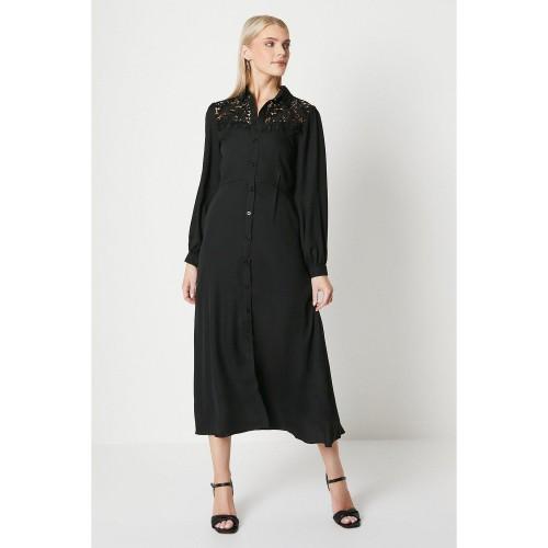 Principles Womens/Ladies Lace Detail Button-Down Midi Dress