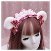 A Handmade Olita Animal Ear Headband, Lolita Jewelry, Lace Bear Ear Headband.